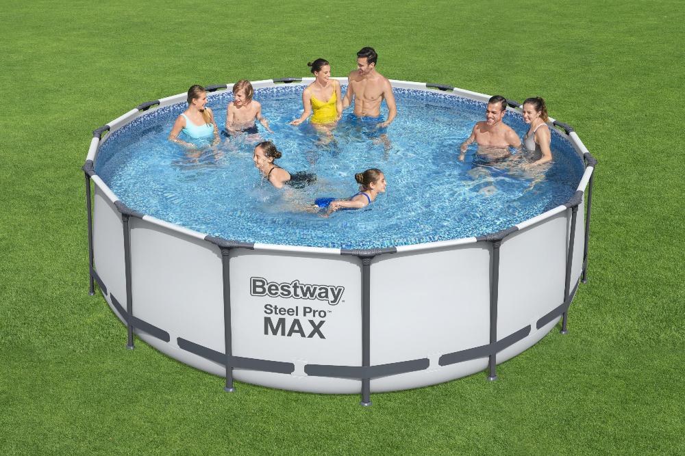 Каркасный бассейн Bestway 56438 BW, Steel Pro Max 457х122см, 16015л, фильтр-насос, лестница, тент фото 5
